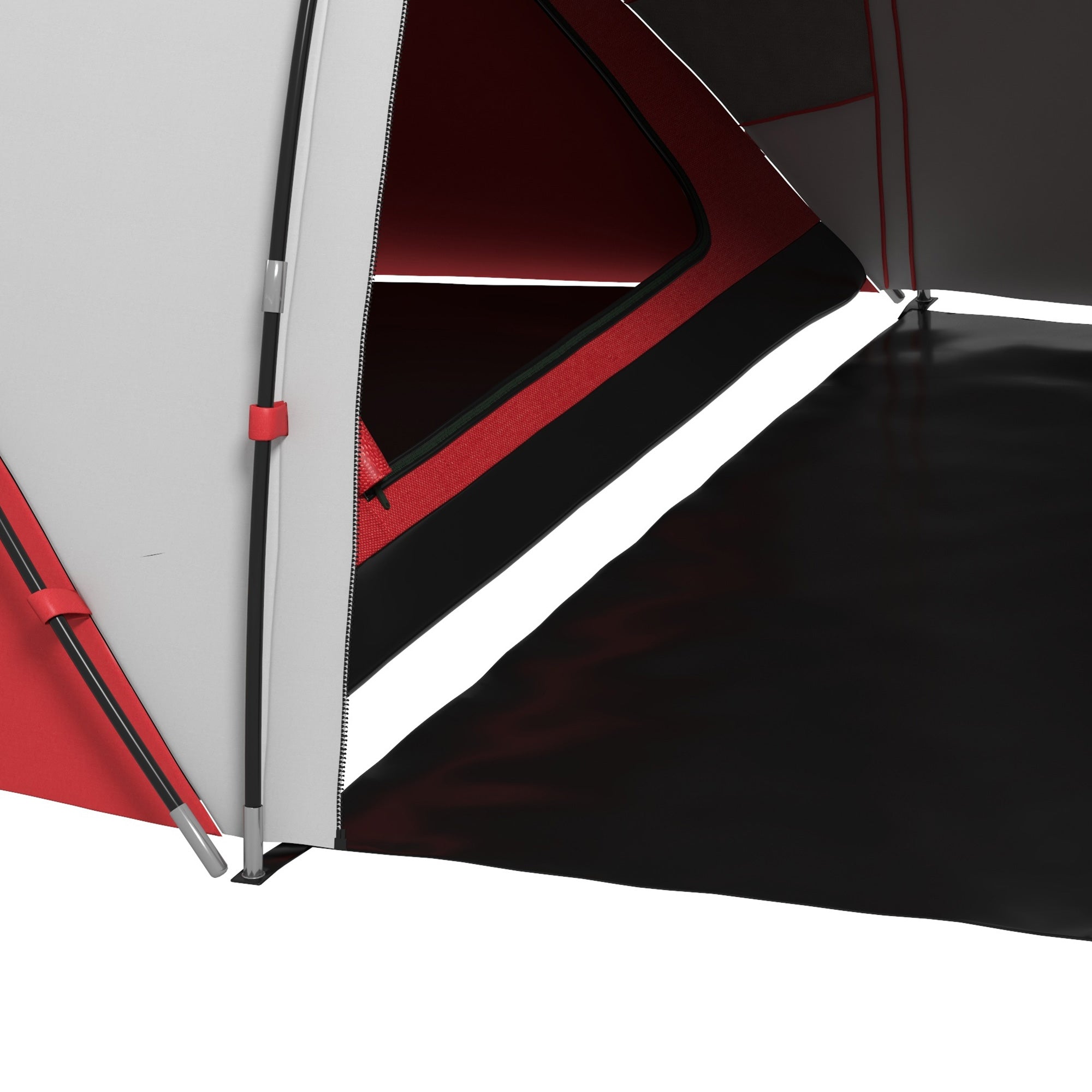 Outsunny 4-6 Man UV Protection Camping Tent - Grey and Red