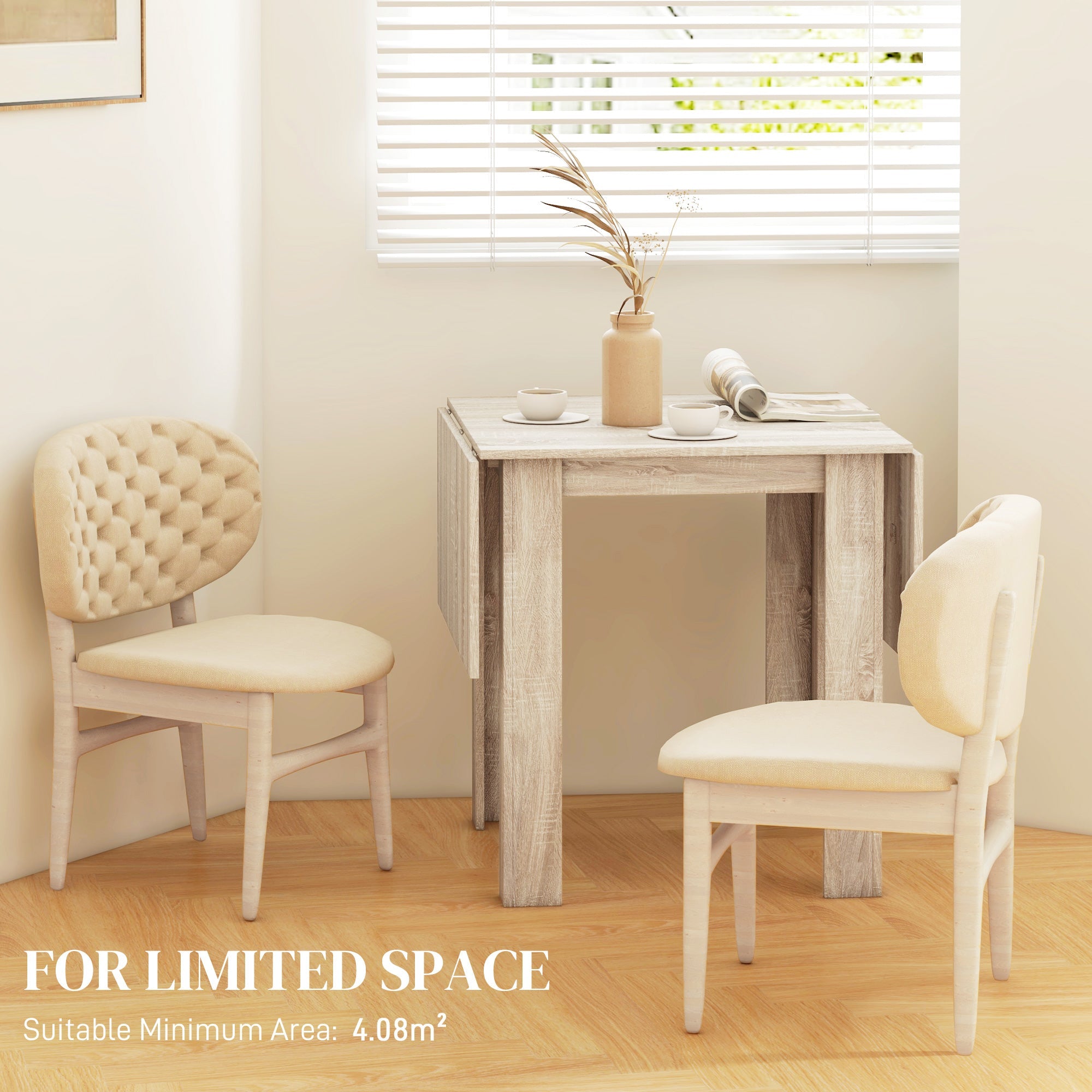 HOMCOM Four-Seater Drop Leaf Dining Table - Wood Effect