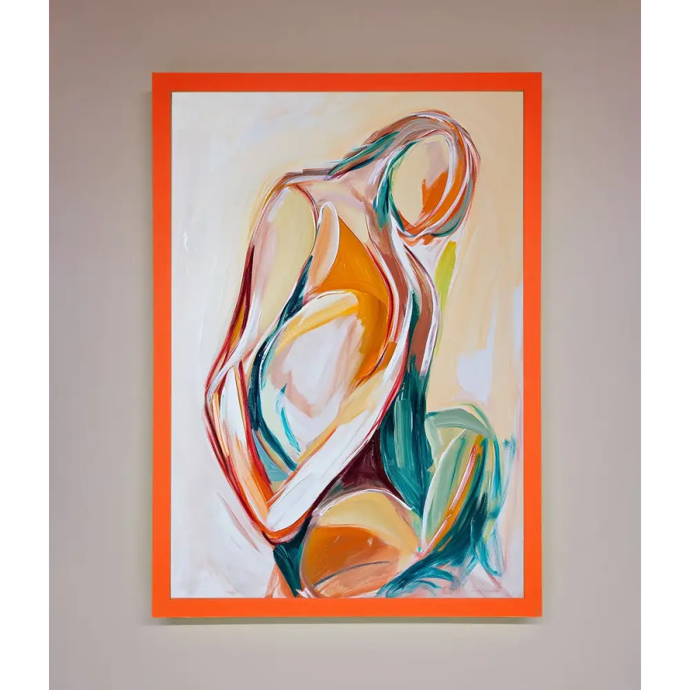 Pain Stroke Embrace Framed Poster - A3 (29.7 x 42 cm) / Neon Orange - Framed Print