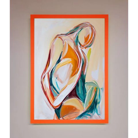 Pain Stroke Embrace Framed Poster - A3 (29.7 x 42 cm) / Neon Orange - Framed Print