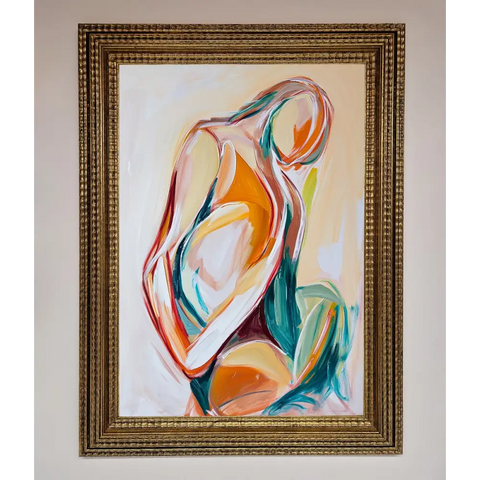 Pain Stroke Embrace Framed Poster - A3 (29.7 x 42 cm) / Ornate Gold - Framed Print