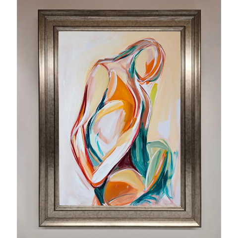 Pain Stroke Embrace Framed Poster - A3 (29.7 x 42 cm) / Silver - Framed Print