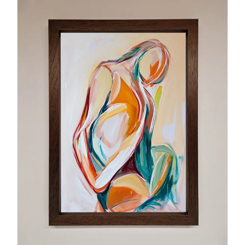 Pain Stroke Embrace Framed Poster - A3 (29.7 x 42 cm) / Walnut - Framed Print