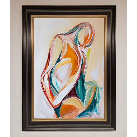 Pain Stroke Embrace Framed Poster - B0 (100 x 141 cm) / Black Gold - Framed Print