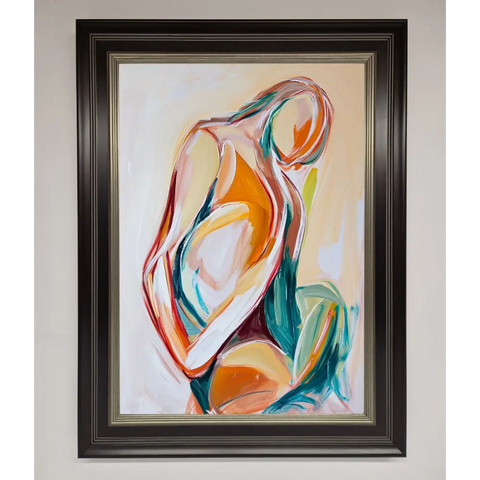 Pain Stroke Embrace Framed Poster - B0 (100 x 141 cm) / Black Silver - Framed Print