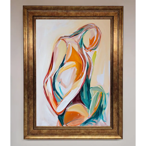 Pain Stroke Embrace Framed Poster - B0 (100 x 141 cm) / Bronze - Framed Print