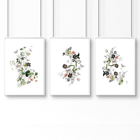 Paintings for home office | set of 3 wall art prints