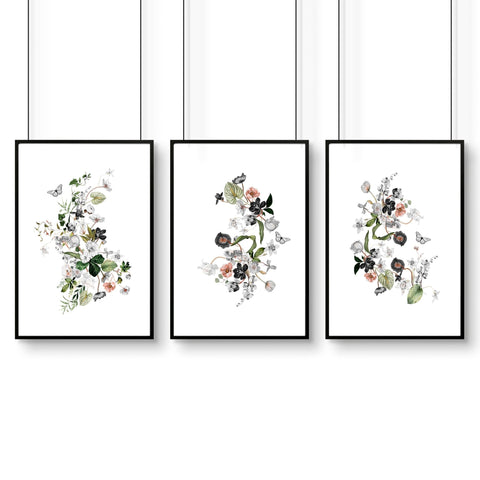 Paintings for home office | set of 3 wall art prints