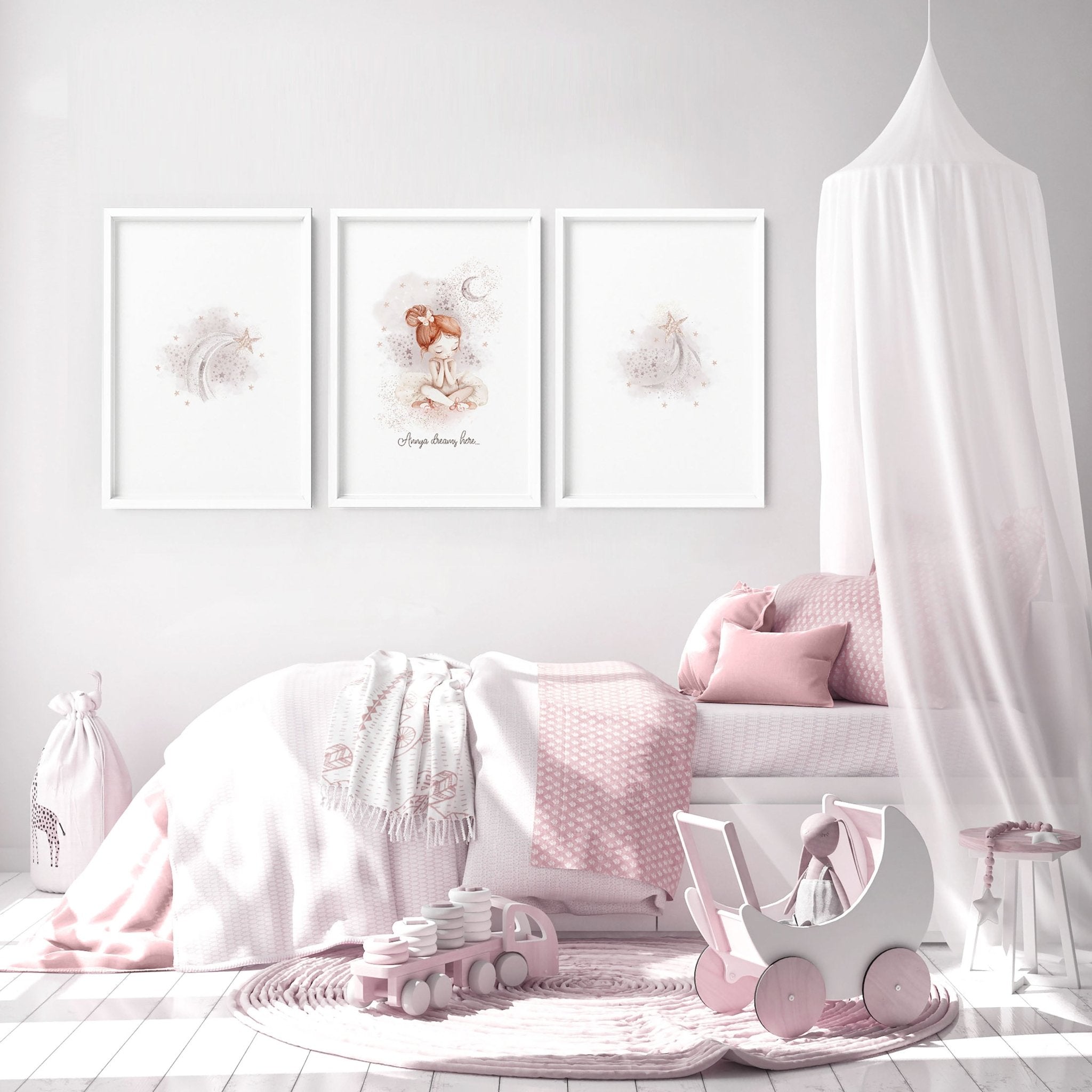 Paintings For Nursery | Set of 3 wall art prints