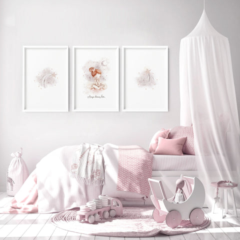 Paintings For Nursery | Set of 3 wall art prints
