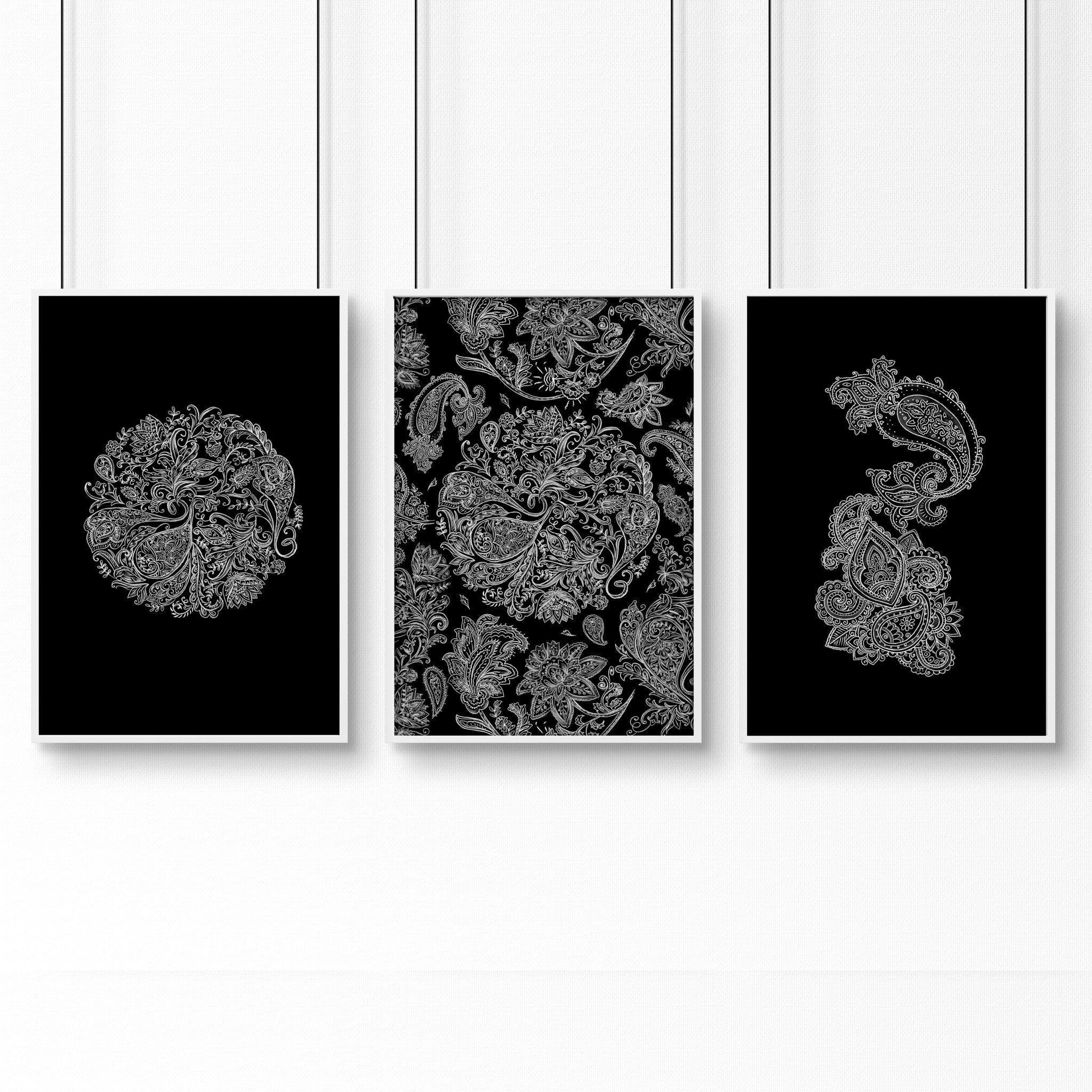 Wall art bohemian | set of 3 framed wall art prints