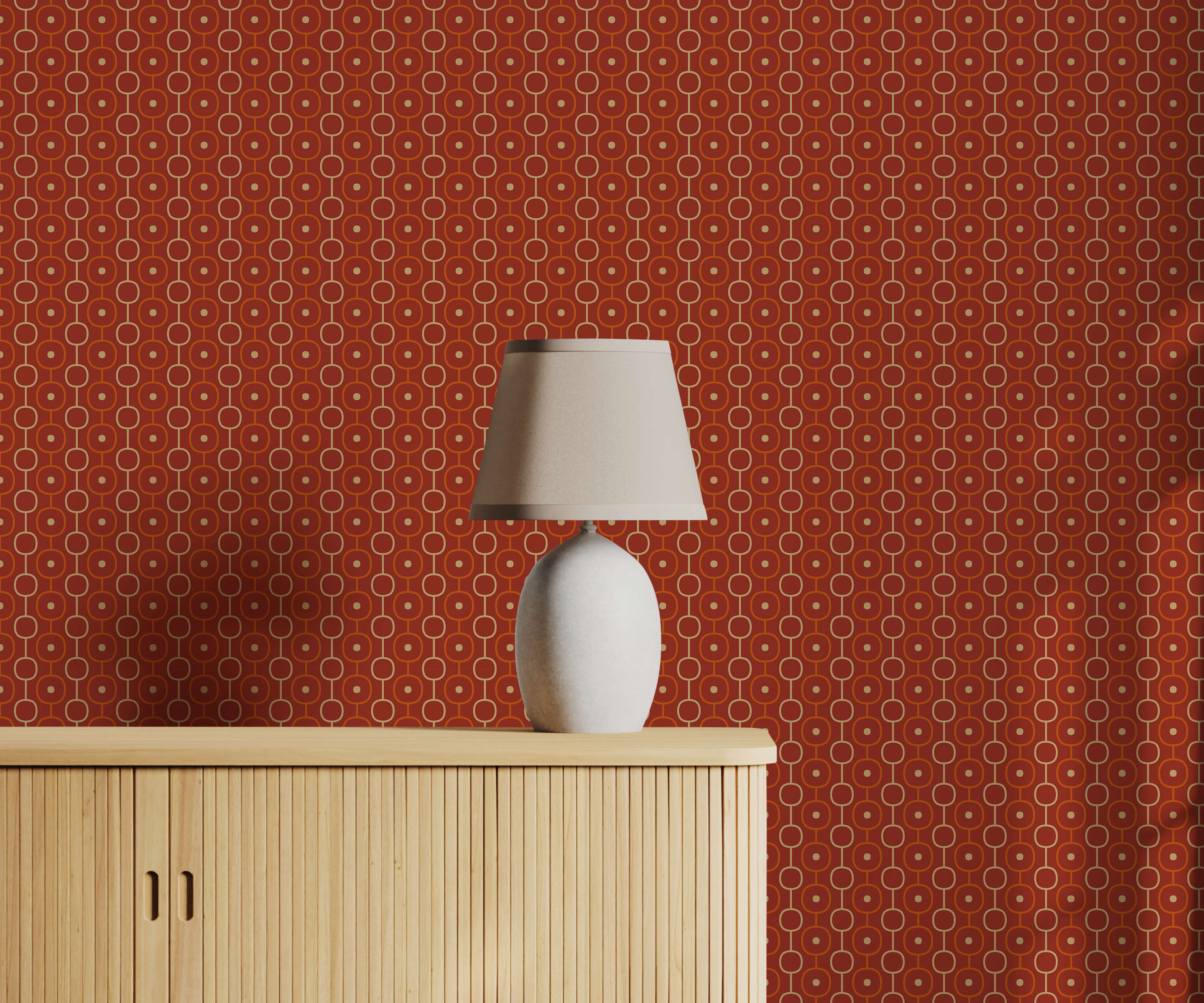 White ceramic table lamp palna with tapered rounded base and soft beige fabric shade for cozy lighting