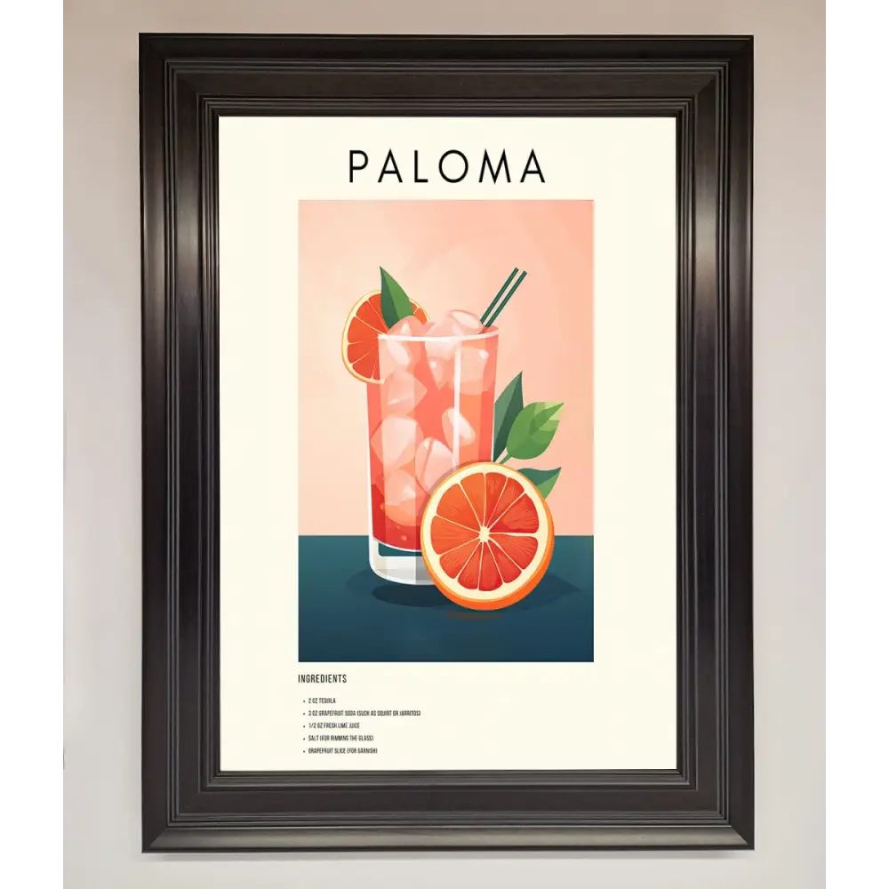 Paloma Cocktail Framed Poster - A1 (59.4 x 84.1 cm) / Matt Black - Framed Print