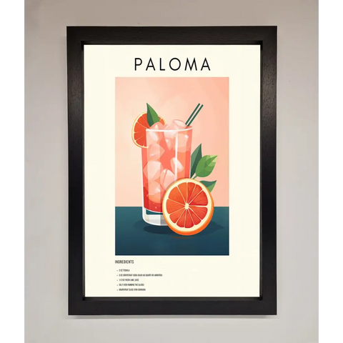 Paloma Cocktail Framed Poster - A3 (29.7 x 42 cm) / Black - Framed Print