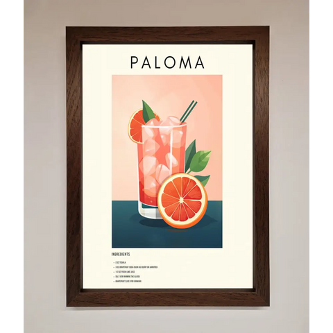 Paloma Cocktail Framed Poster - A3 (29.7 x 42 cm) / Walnut - Framed Print