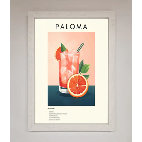Paloma Cocktail Framed Poster - A3 (29.7 x 42 cm) / White - Framed Print