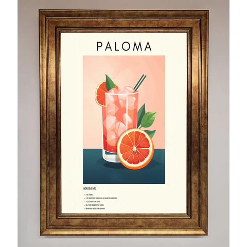 Paloma Cocktail Framed Poster - B0 (100 x 141 cm) / Bronze - Framed Print