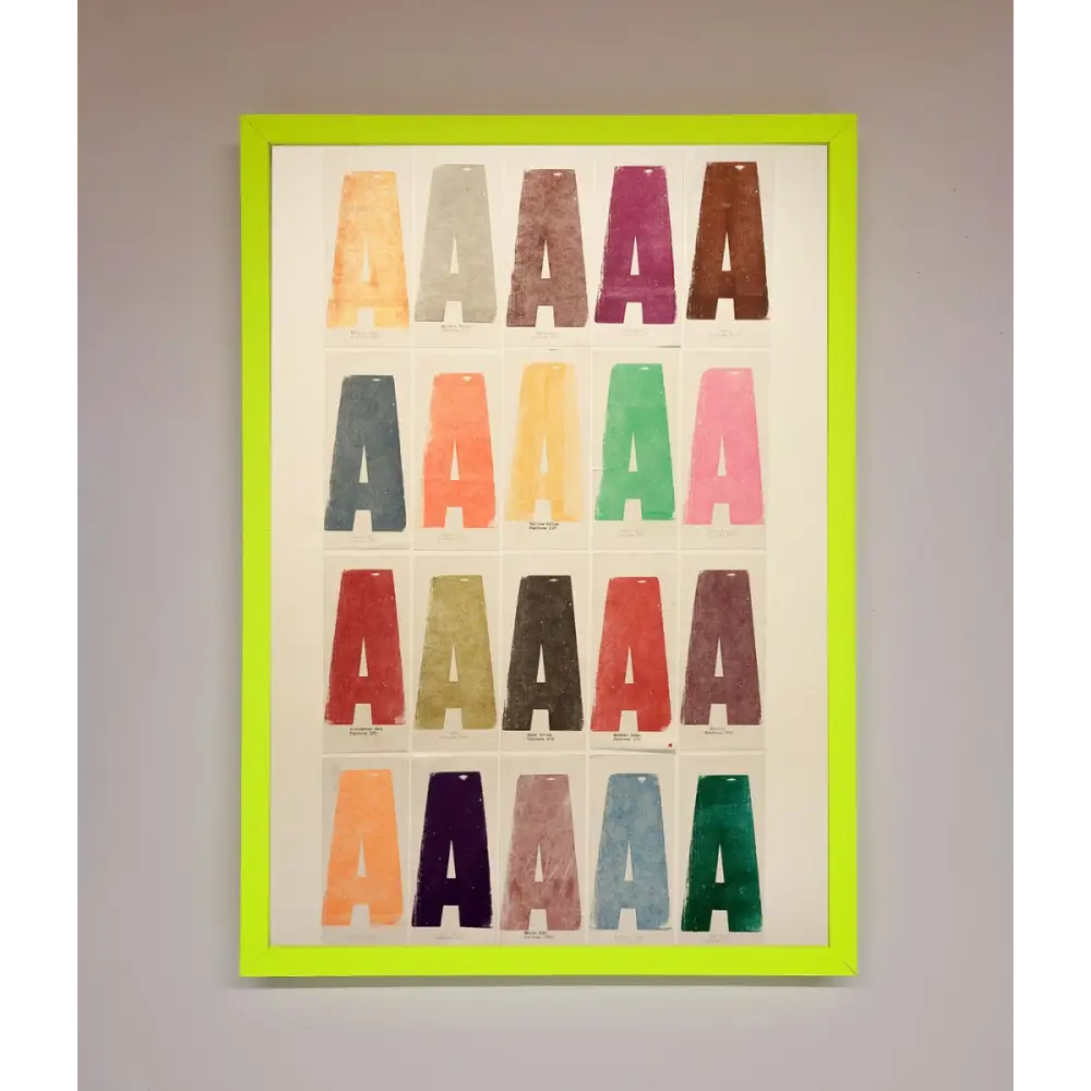 Pantone A Framed Poster - B0 (100 x 141 cm) / Neon Green - Framed Print