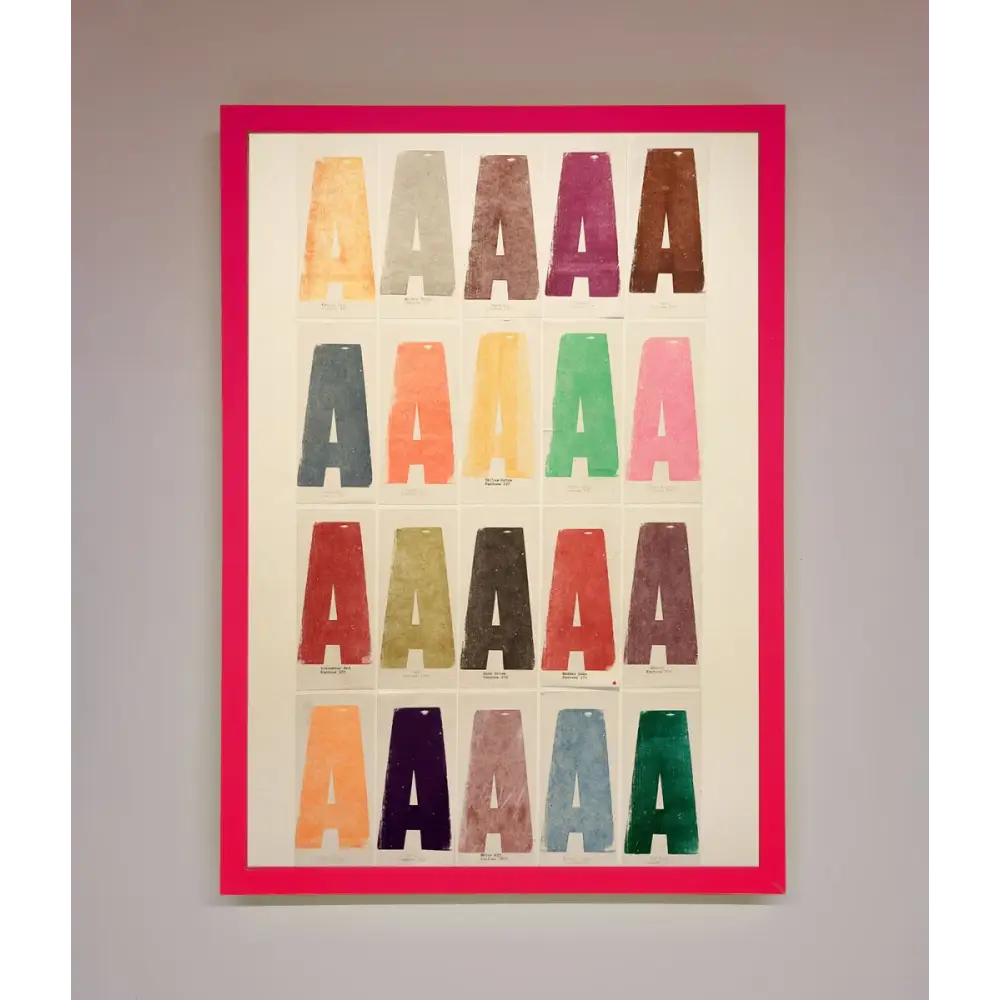 Pantone A Framed Poster - B0 (100 x 141 cm) / Neon Pink - Framed Print