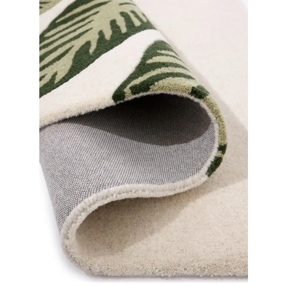 Paradise Leaf Hand-Tufted Wool Rug – Cream/Green - Rugs