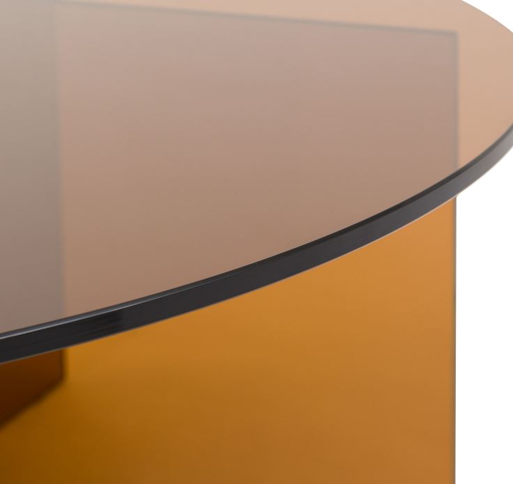 Retro Glass Coffee Table Bronze