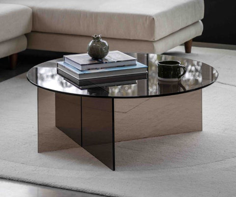 Retro Glass Coffee Table Charcoal