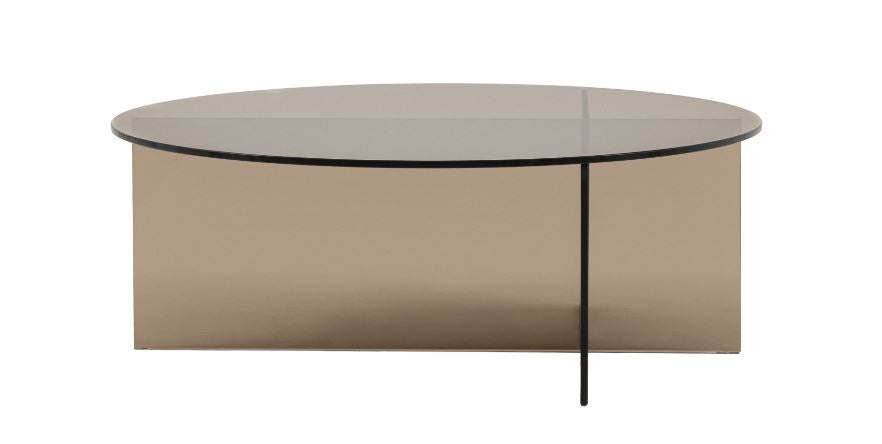 Retro Glass Coffee Table Charcoal