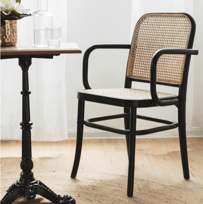 Paris G04 Rattan Dining Chair, Walnut