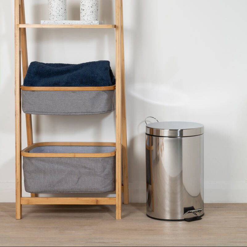 Shiny stainless steel parker 12 litre pedal bin with a sleek design perfect for kitchen or office use