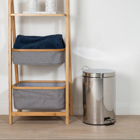 Shiny stainless steel parker 12 litre pedal bin with a sleek design perfect for kitchen or office use