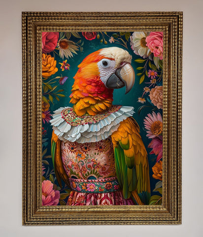 Parrot Renaissance Stare Framed Wall Art