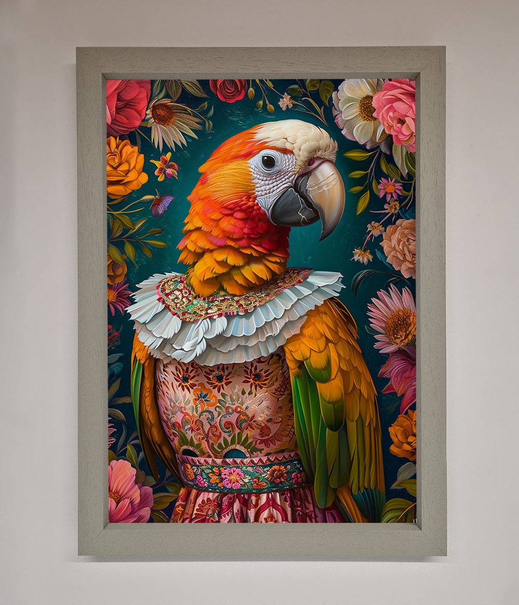Parrot Renaissance Stare Framed Wall Art