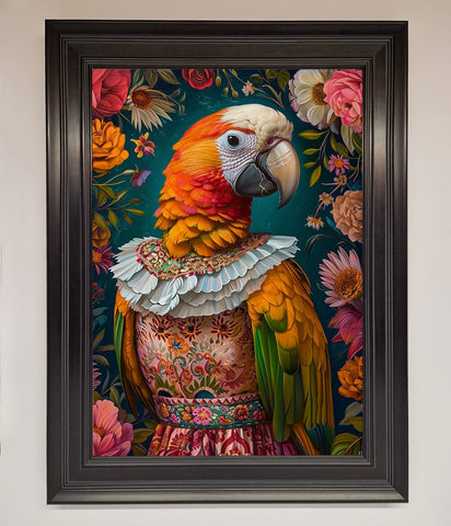 Parrot Renaissance Stare Framed Wall Art