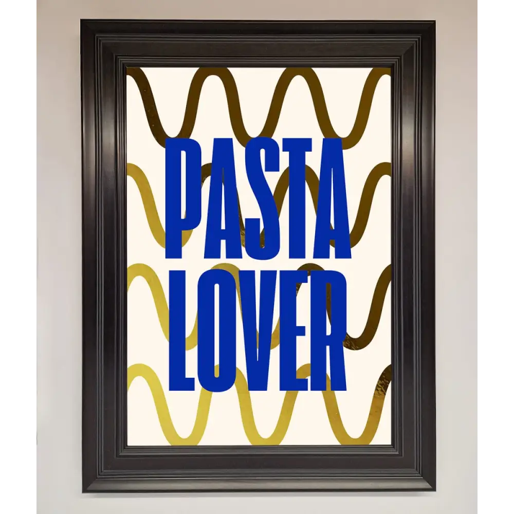 Pasta Lover Foil Print - A1 (59.4 x 84.1 cm) / Matt Black - Framed Print