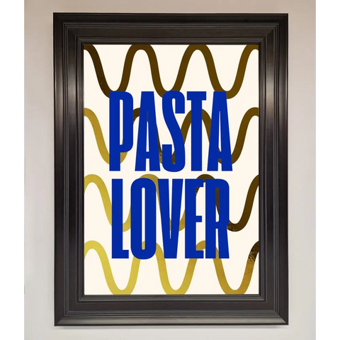 Pasta Lover Foil Print - A1 (59.4 x 84.1 cm) / Matt Black - Framed Print