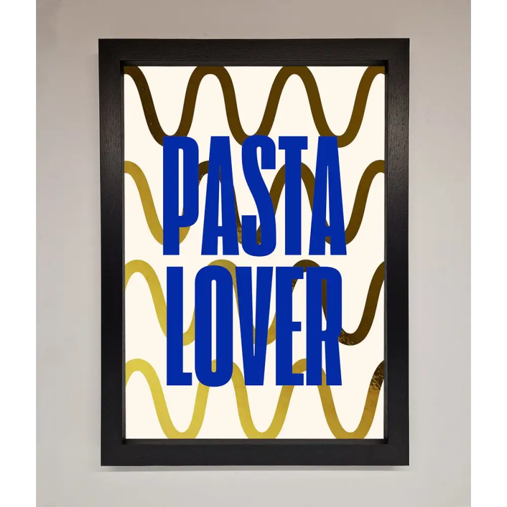 Pasta Lover Foil Print - A3 (29.7 x 42 cm) / Black - Framed Print