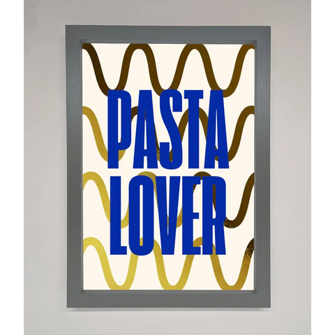 Pasta Lover Foil Print - A3 (29.7 x 42 cm) / Dark Grey - Framed Print
