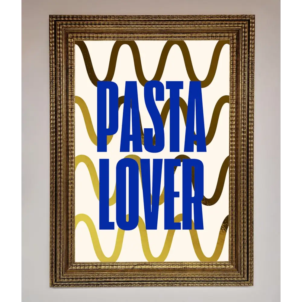 Pasta Lover Foil Print - A3 (29.7 x 42 cm) / Ornate Gold - Framed Print