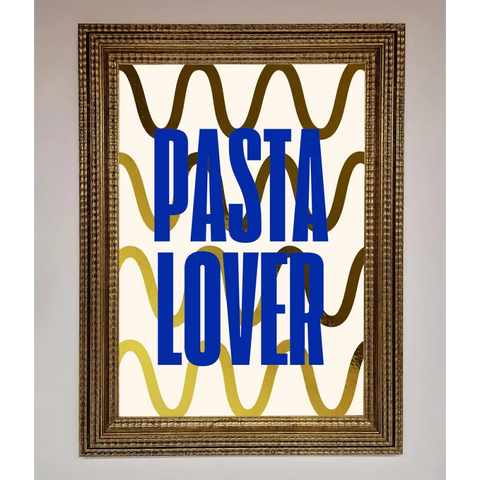 Pasta Lover Foil Print - A3 (29.7 x 42 cm) / Ornate Gold - Framed Print