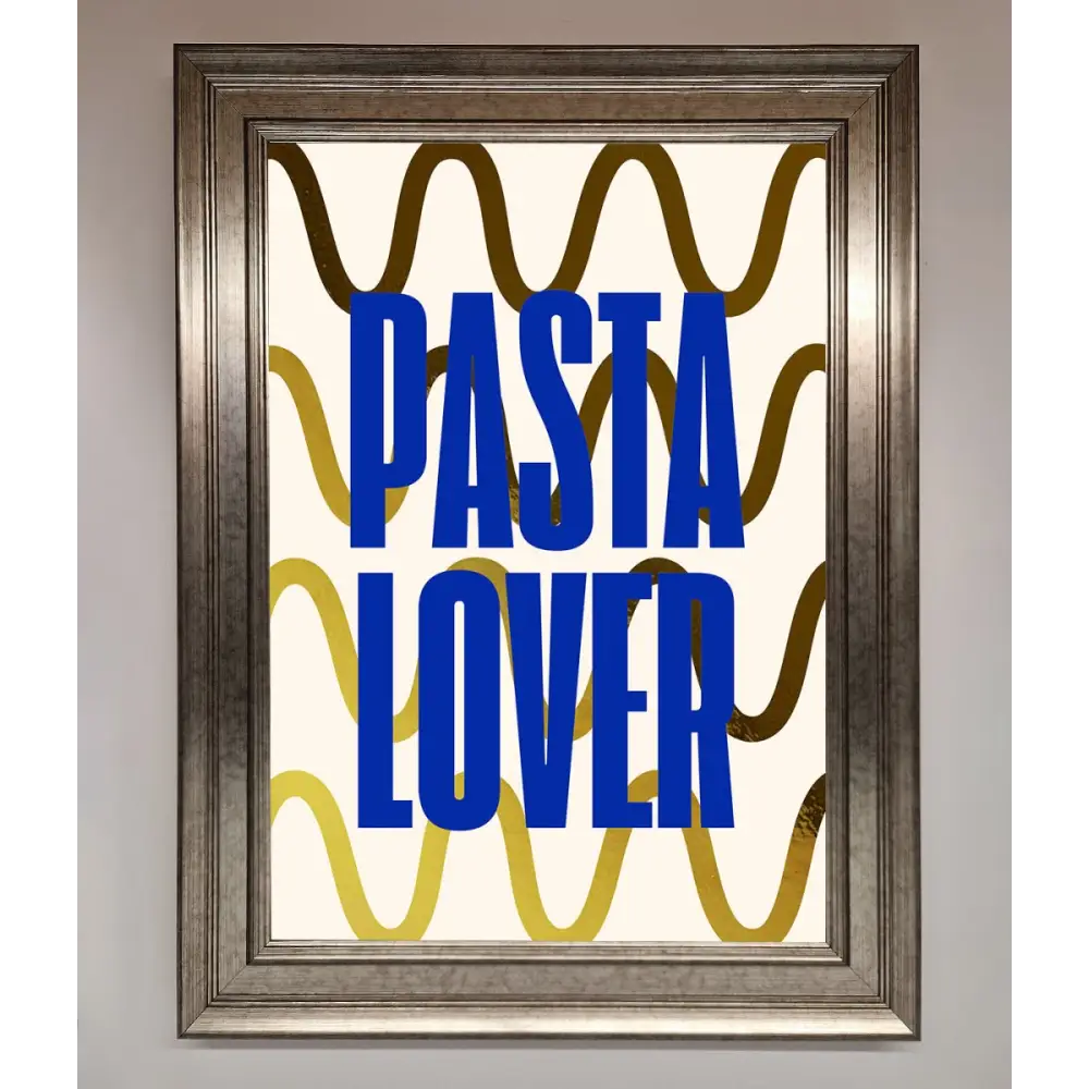 Pasta Lover Foil Print - A3 (29.7 x 42 cm) / Silver - Framed Print