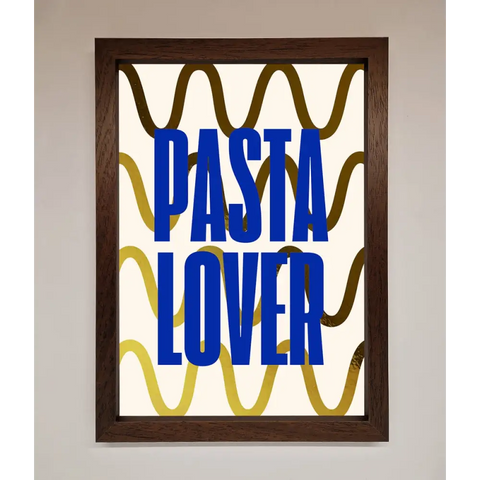 Pasta Lover Foil Print - A3 (29.7 x 42 cm) / Walnut - Framed Print