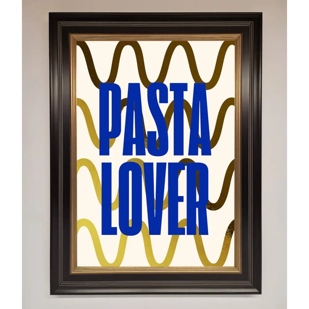 Pasta Lover Foil Print - B0 (100 x 141 cm) / Black Gold - Framed Print