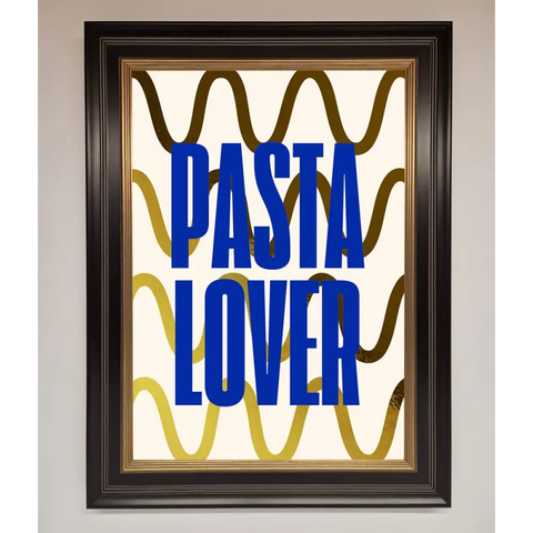 Pasta Lover Foil Print - B0 (100 x 141 cm) / Black Gold - Framed Print