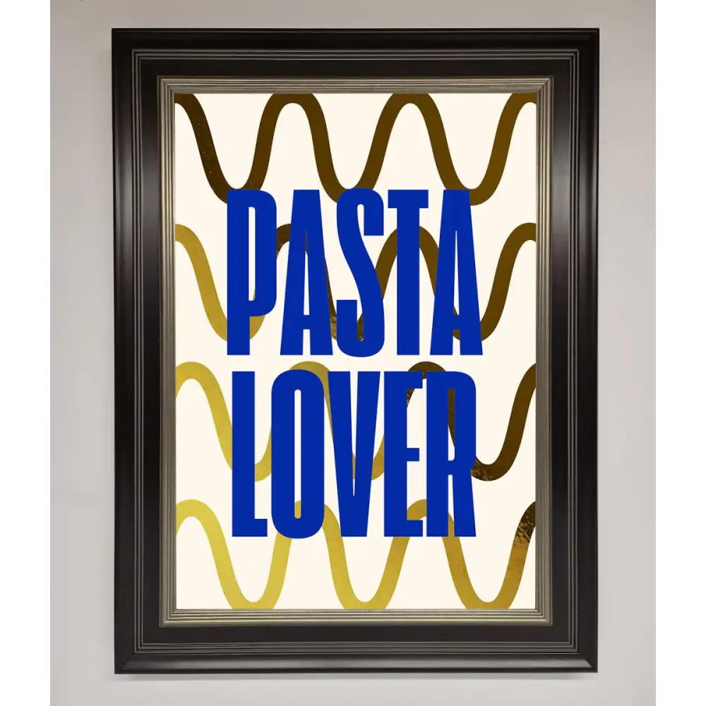 Pasta Lover Foil Print - B0 (100 x 141 cm) / Black Silver - Framed Print