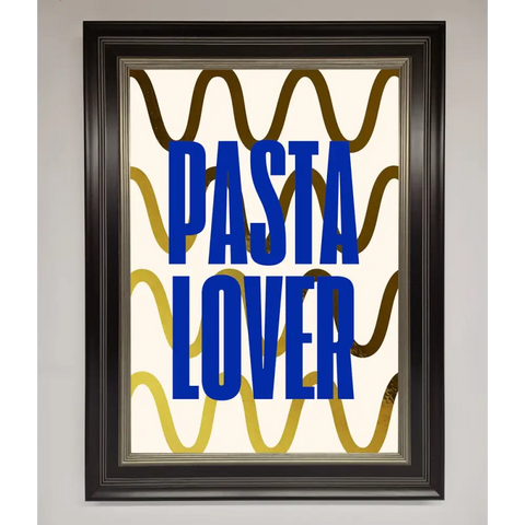Pasta Lover Foil Print - B0 (100 x 141 cm) / Black Silver - Framed Print