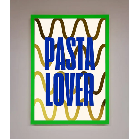 Pasta Lover Foil Print - B0 (100 x 141 cm) / Neon Dark Green - Framed Print