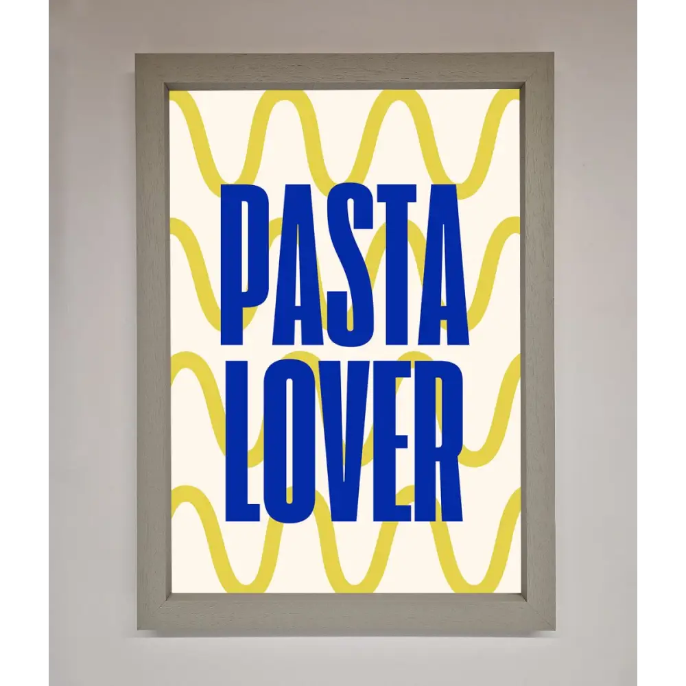Pasta Lover Framed Wall Art - A3 (29.7 x 42 cm) / Grey - Framed Print