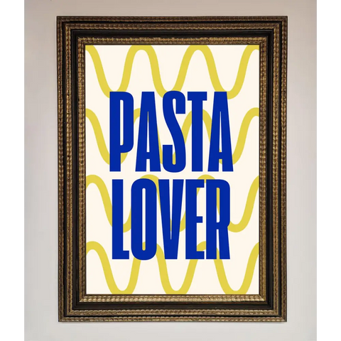 Pasta Lover Framed Wall Art - A3 (29.7 x 42 cm) / Ornate Gold Black - Framed Print