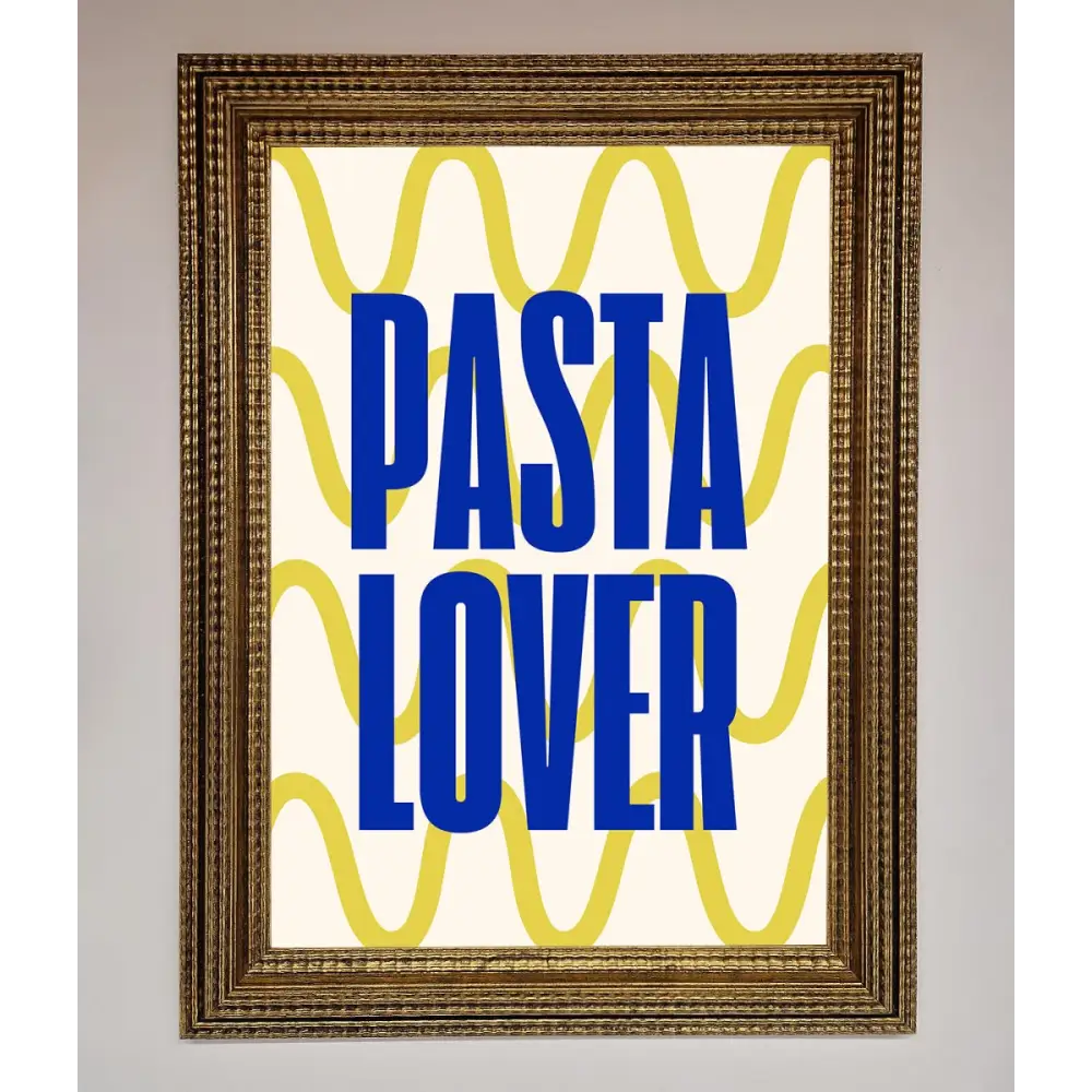 Pasta Lover Framed Wall Art - A3 (29.7 x 42 cm) / Ornate Gold - Framed Print