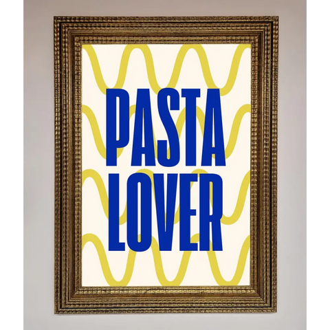 Pasta Lover Framed Wall Art - A3 (29.7 x 42 cm) / Ornate Gold - Framed Print